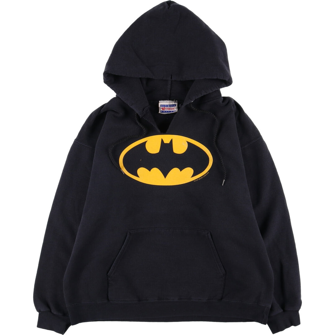 2000'S Hanes Batman character sweatshirt pullover hoodie, men's size M cotton black type Vintage Second Hand