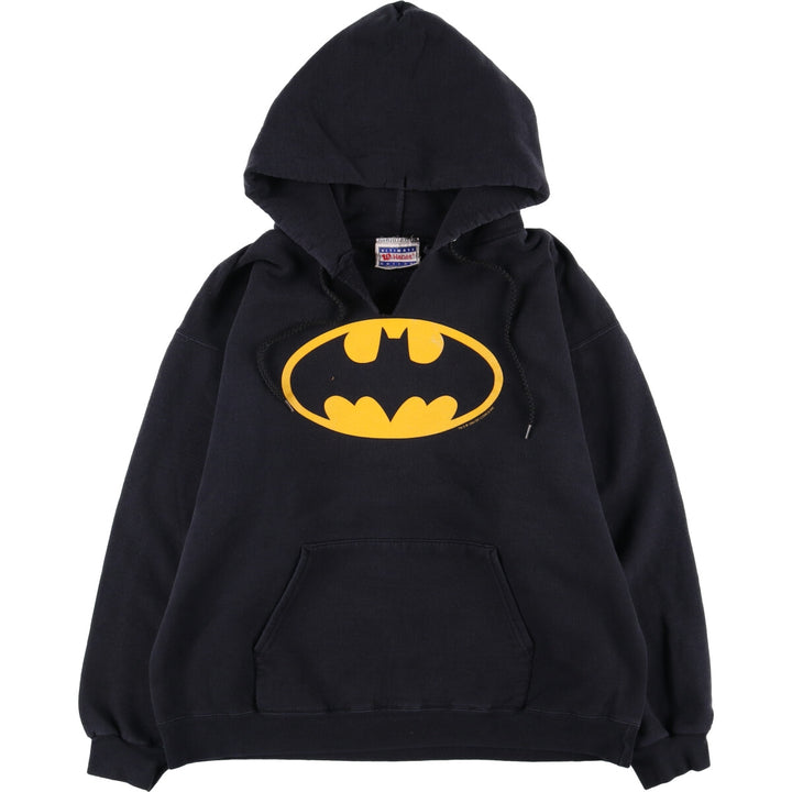 2000'S Hanes Batman character sweatshirt pullover hoodie, men's size M cotton black type Vintage Second Hand