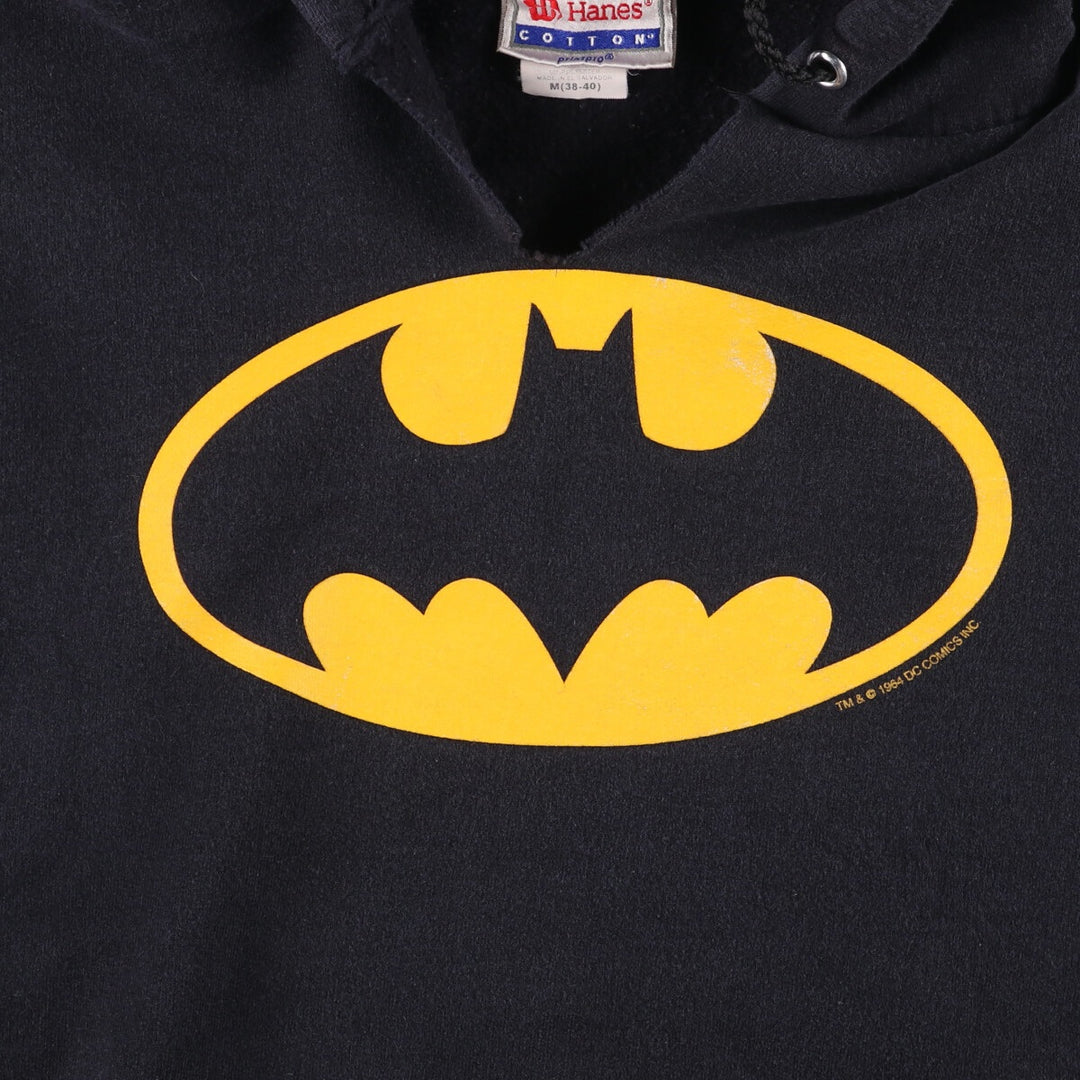 2000'S Hanes Batman character sweatshirt pullover hoodie, men's size M cotton black type Vintage Second Hand