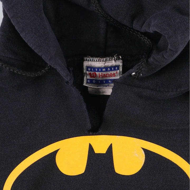 2000'S Hanes Batman character sweatshirt pullover hoodie, men's size M cotton black type Vintage Second Hand