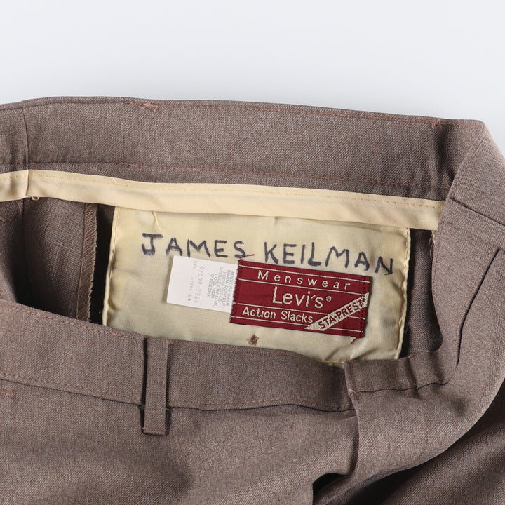 80'S Levi's ACTION SLACKS STA-PREST Sta-Prest slacks pants for men, size W34, vintage unclear brown type Vintage Second Hand