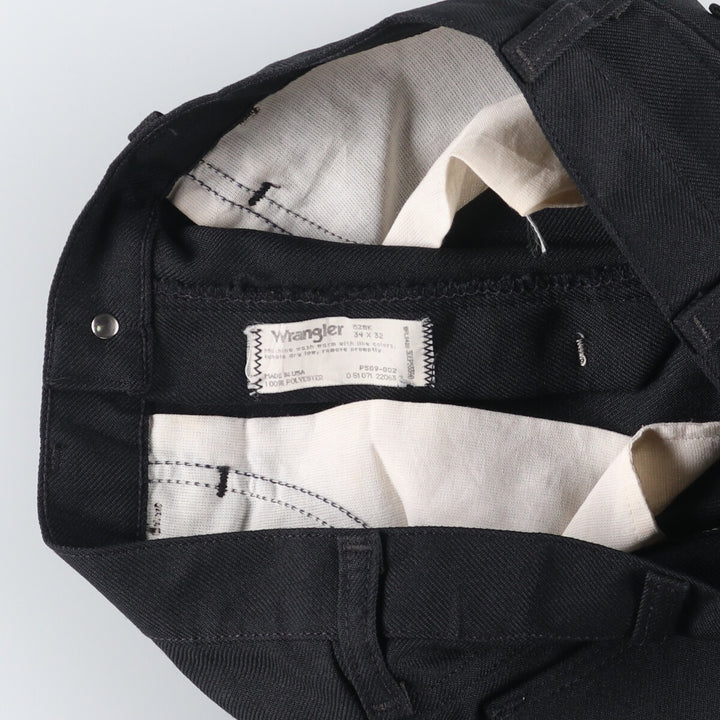 80s-90'S Wrangler Dress Jeans, Slacks, Made in USA, Men's, W34 equivalent, Vintage polyester black type Vintage Second Hand