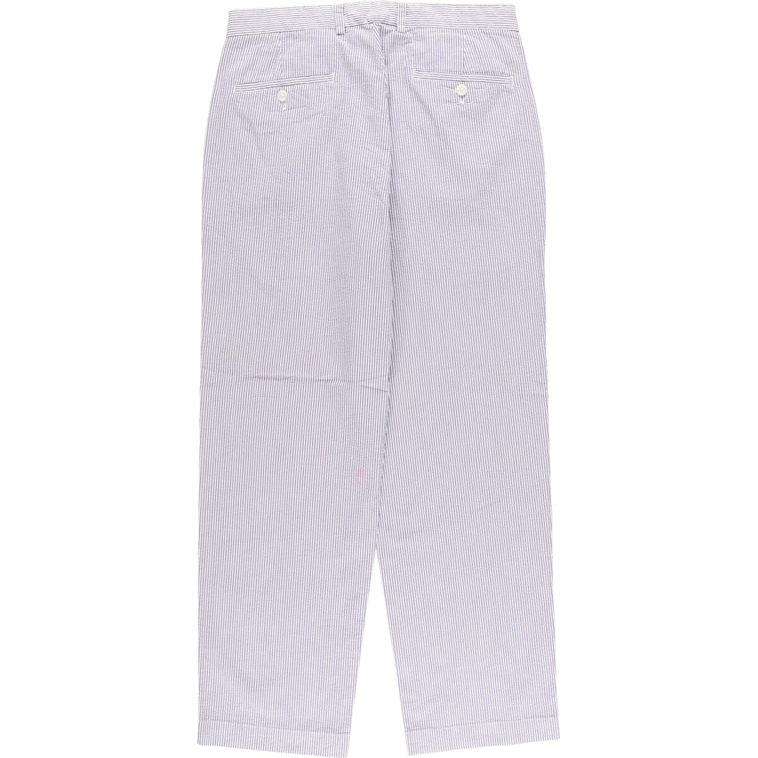 Brooks Brothers Striped Seersucker Cotton Slacks, Men's Size W32 cotton white type Vintage Second Hand