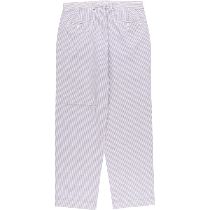 Brooks Brothers Striped Seersucker Cotton Slacks, Men's Size W32 cotton white type Vintage Second Hand