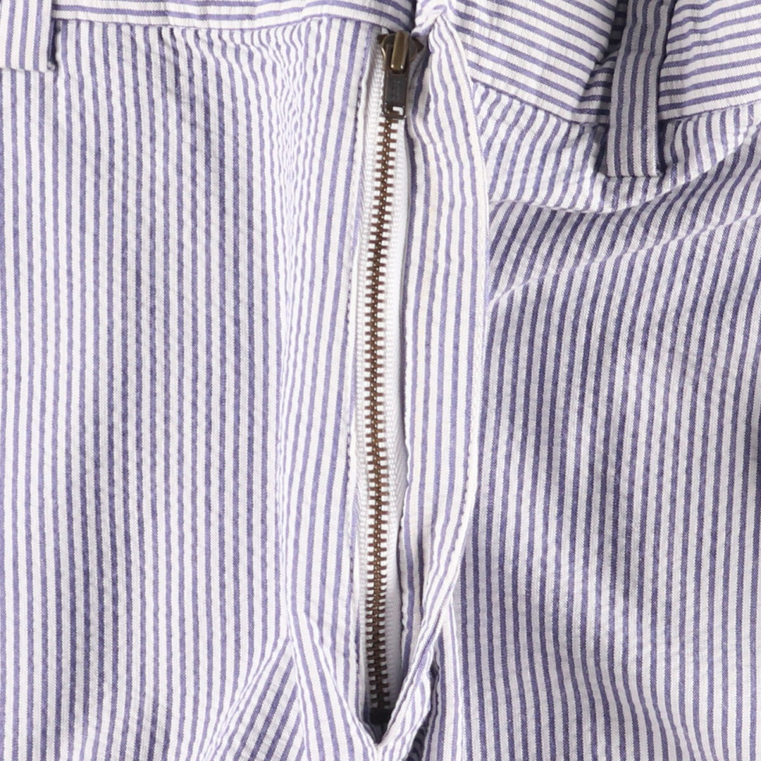 Brooks Brothers Striped Seersucker Cotton Slacks, Men's Size W32 cotton white type Vintage Second Hand