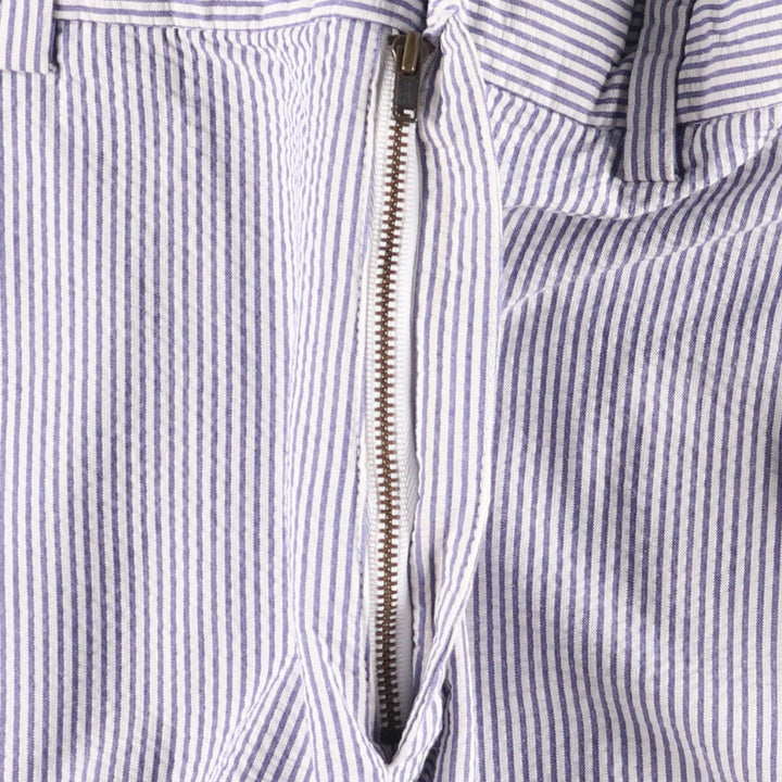 Brooks Brothers Striped Seersucker Cotton Slacks, Men's Size W32 cotton white type Vintage Second Hand