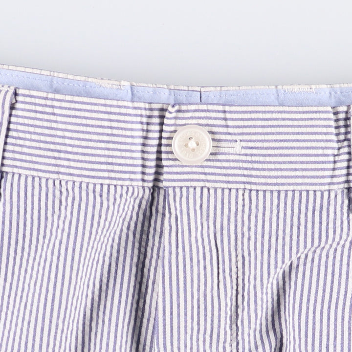 Brooks Brothers Striped Seersucker Cotton Slacks, Men's Size W32 cotton white type Vintage Second Hand