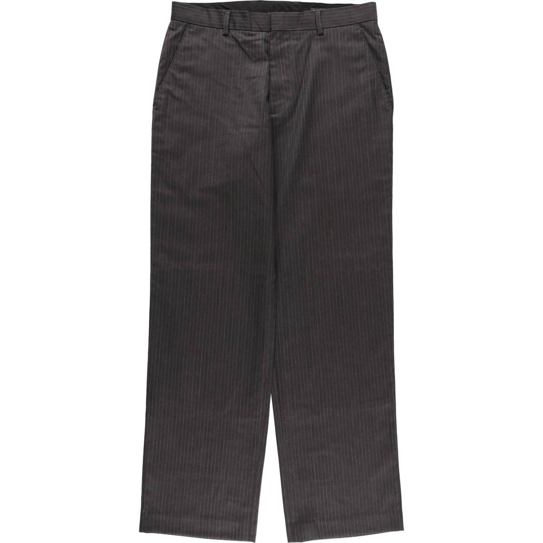 2000'S Banana Republic Striped Wool Pants, Men's Size 34 wool Charcoal Vintage Second Hand