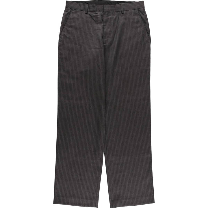 2000'S Banana Republic Striped Wool Pants, Men's Size 34 wool Charcoal Vintage Second Hand