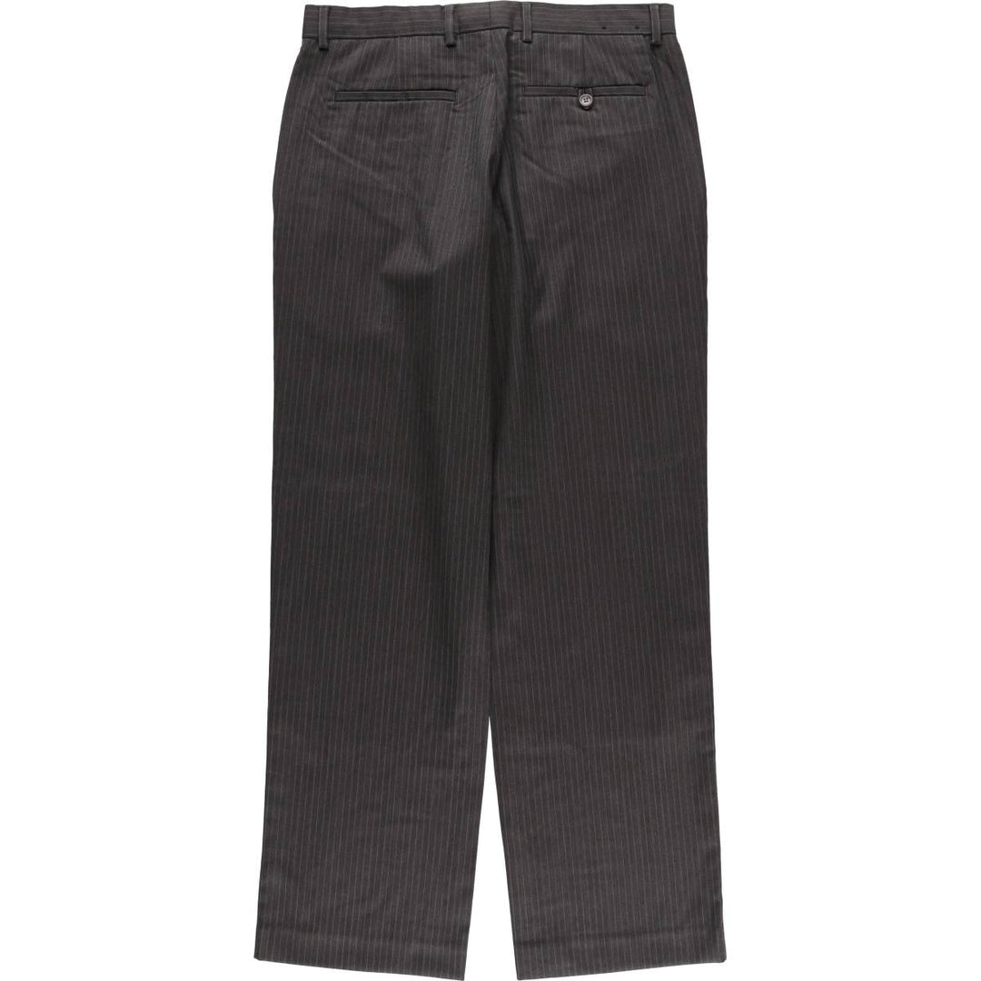 2000'S Banana Republic Striped Wool Pants, Men's Size 34 wool Charcoal Vintage Second Hand