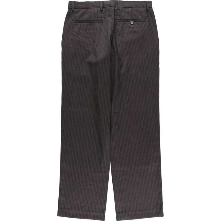 2000'S Banana Republic Striped Wool Pants, Men's Size 34 wool Charcoal Vintage Second Hand