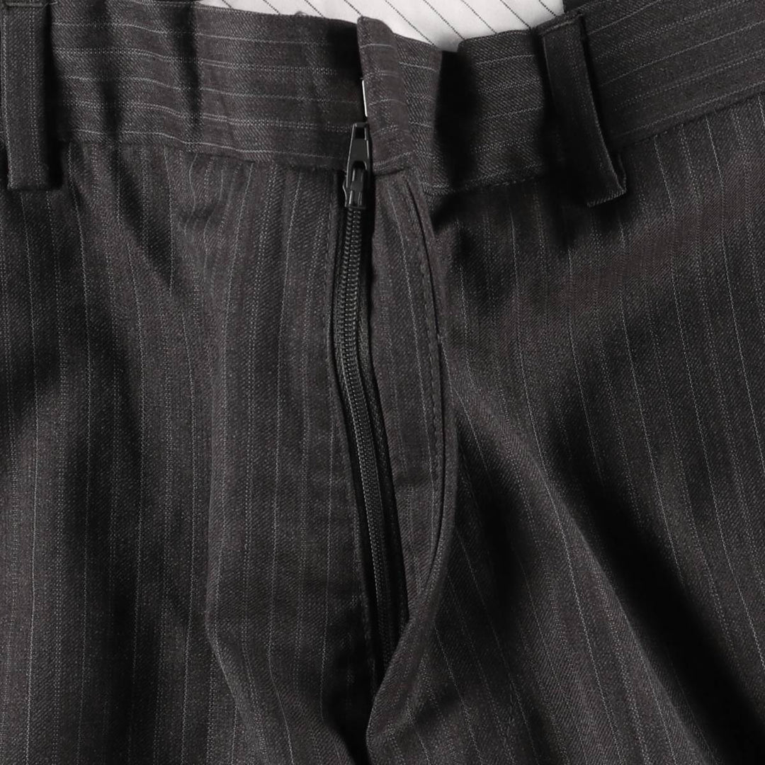 2000'S Banana Republic Striped Wool Pants, Men's Size 34 wool Charcoal Vintage Second Hand