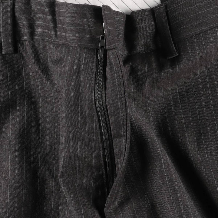 2000'S Banana Republic Striped Wool Pants, Men's Size 34 wool Charcoal Vintage Second Hand