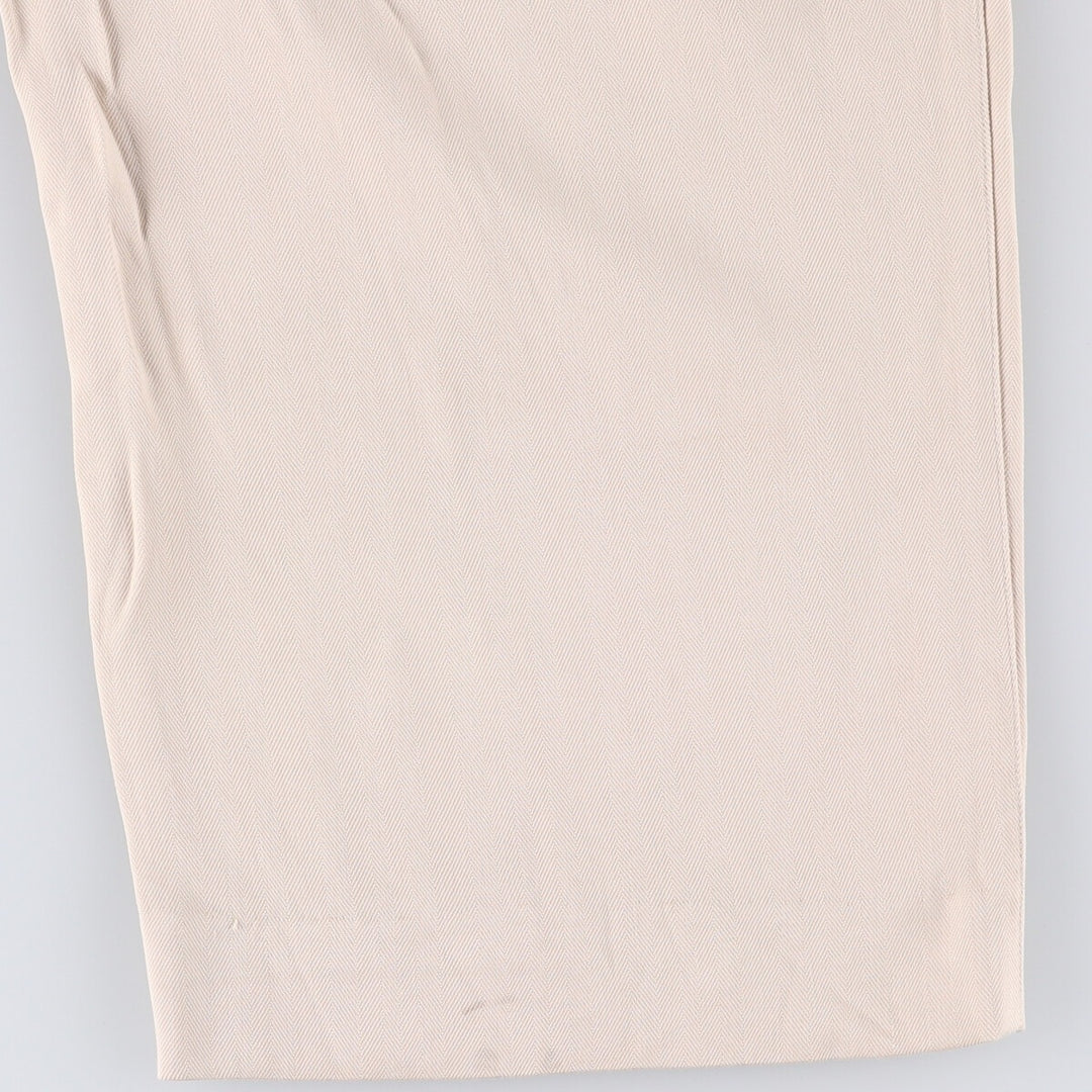 Tommy Bahama Herringbone Two-Pleated Slacks, Men's Size W32 silk ivory Vintage Second Hand