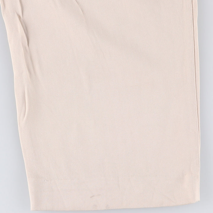 Tommy Bahama Herringbone Two-Pleated Slacks, Men's Size W32 silk ivory Vintage Second Hand