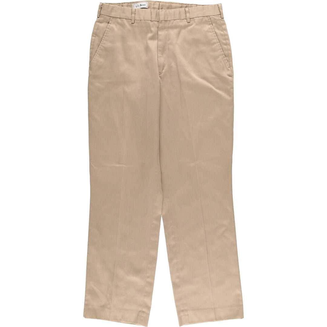 Vintage LLBean 80s-90'S Cotton Slacks, Made in USA, Men's Size W33 cotton Beige type Vintage Second Hand