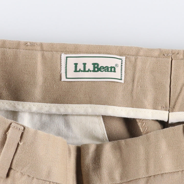 Vintage LLBean 80s-90'S Cotton Slacks, Made in USA, Men's Size W33 cotton Beige type Vintage Second Hand