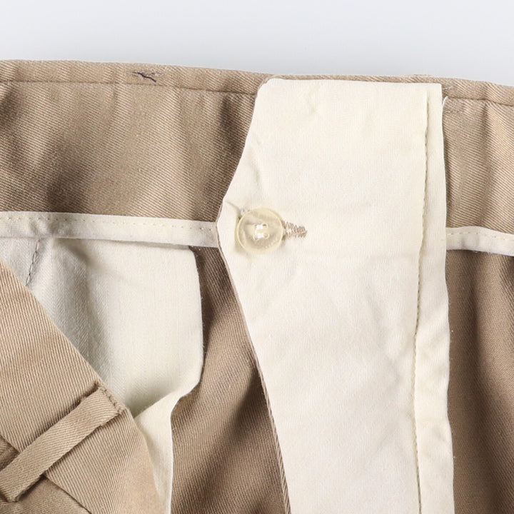 Vintage LLBean 80s-90'S Cotton Slacks, Made in USA, Men's Size W33 cotton Beige type Vintage Second Hand