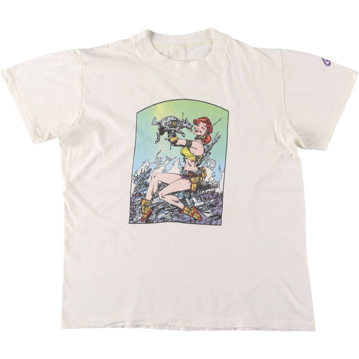 Vintage women's printed T-shirt, size M unclear white type Vintage Second Hand