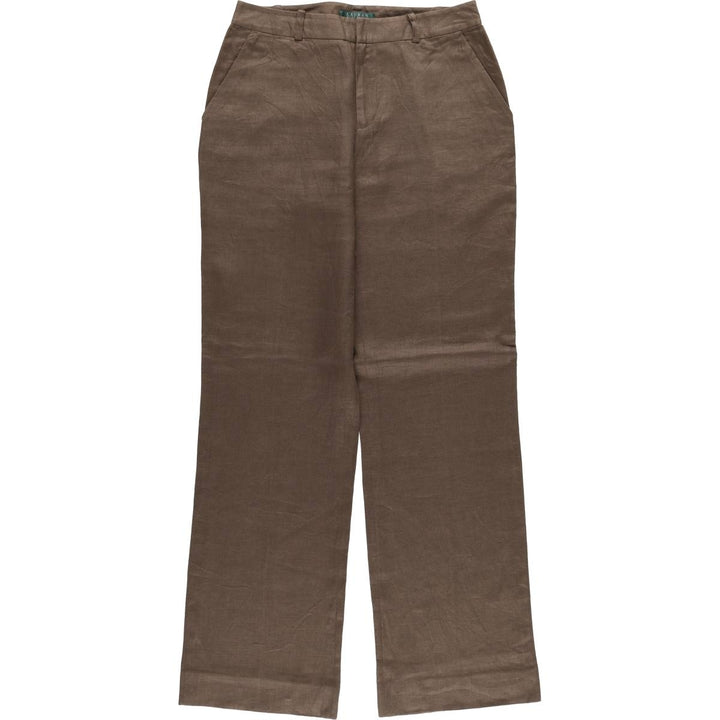 Ralph Lauren linen pants, slacks, women's size L (w29) linen brown type Vintage Second Hand