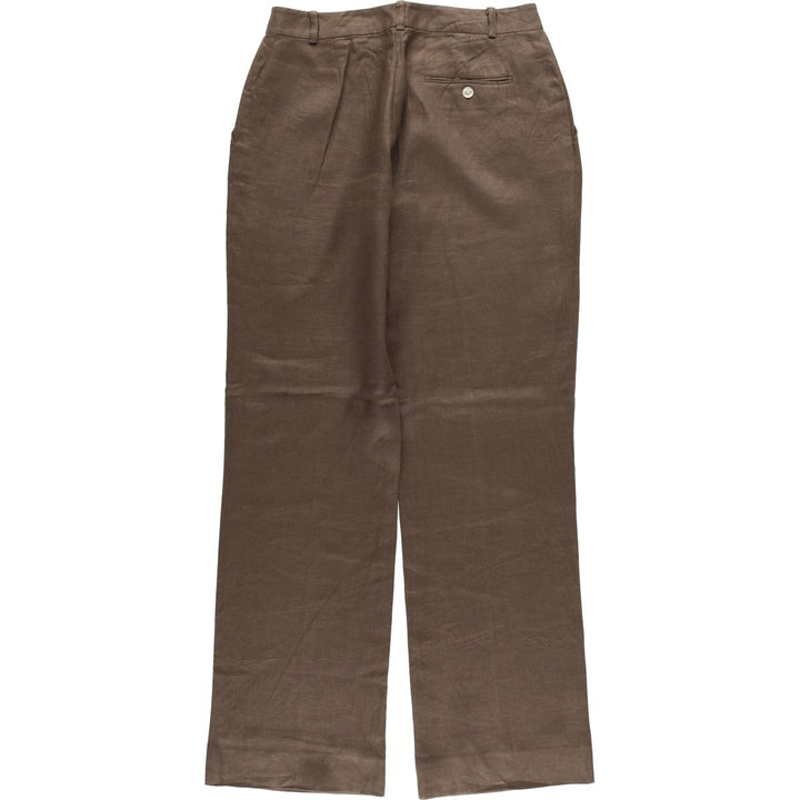 Ralph Lauren linen pants, slacks, women's size L (w29) linen brown type Vintage Second Hand
