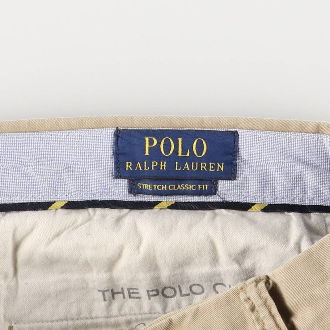 Ralph Lauren POLO RALPH LAUREN STRETCH CLASSIC FIT Chino Shorts, Women's XL (W31) cotton Beige type Vintage Second Hand