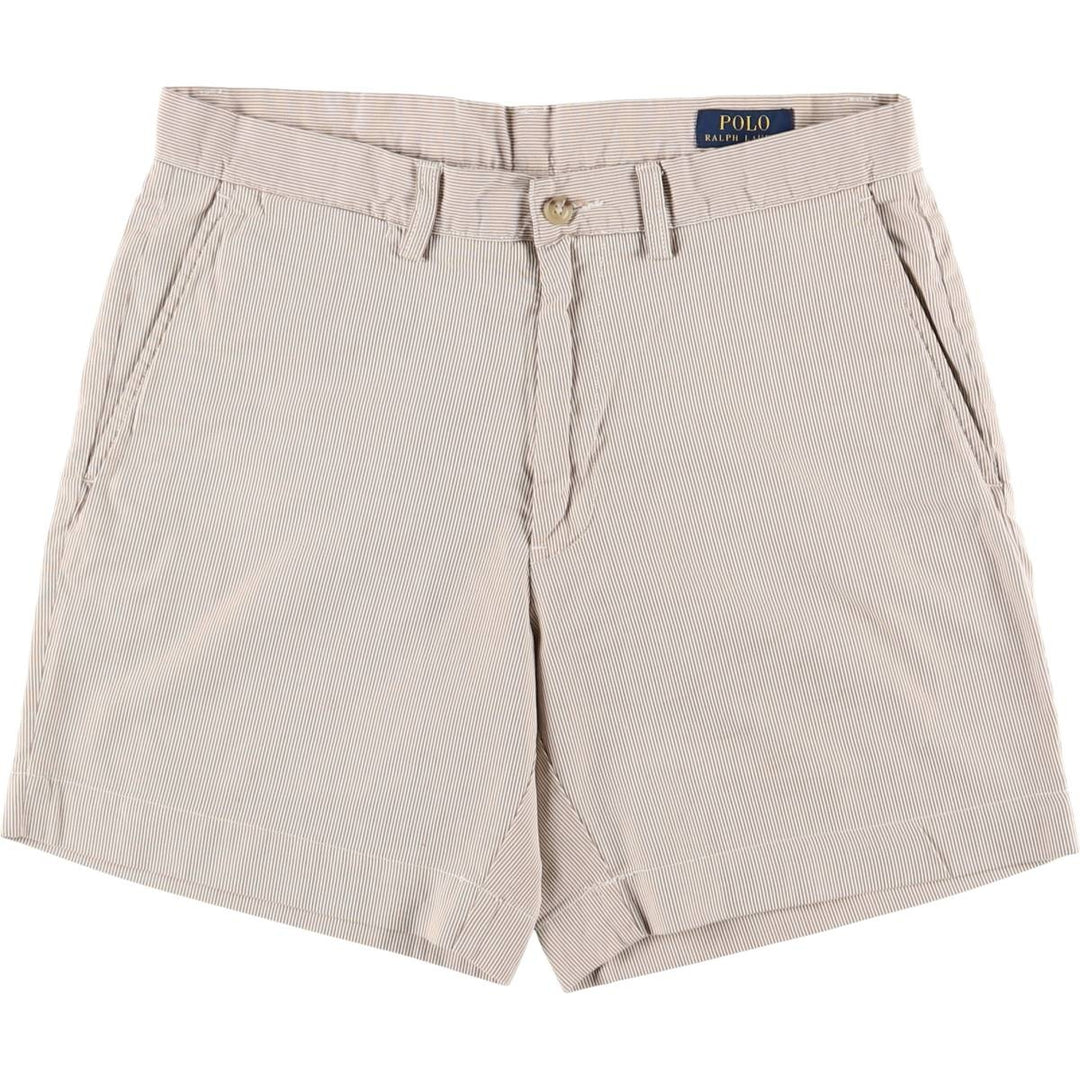 Ralph Lauren Classic Fit 6" Striped Cotton Shorts, Women's XL (W32) cotton white type Vintage Second Hand