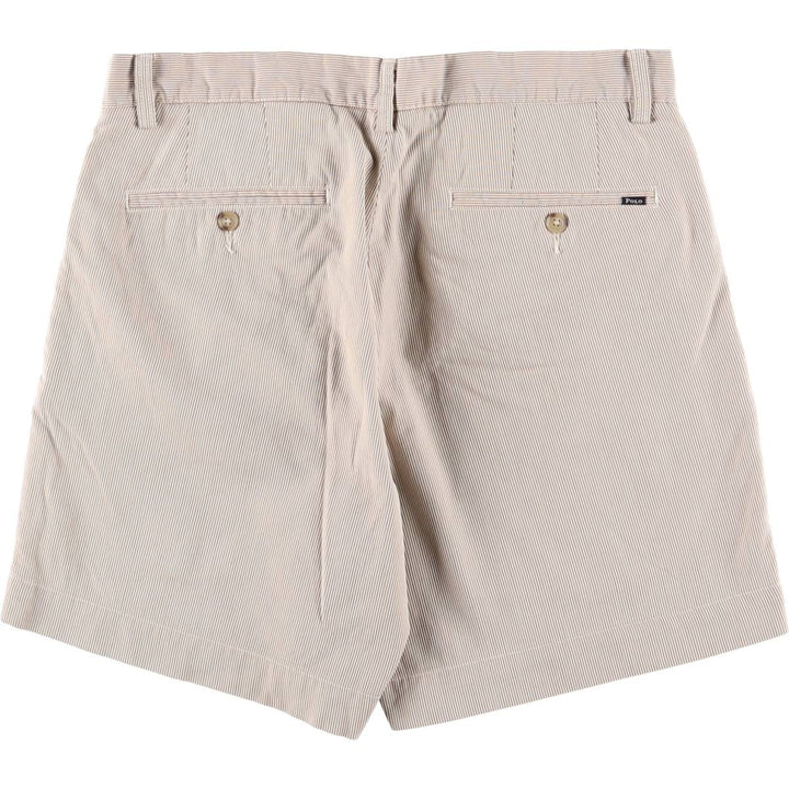 Ralph Lauren Classic Fit 6" Striped Cotton Shorts, Women's XL (W32) cotton white type Vintage Second Hand