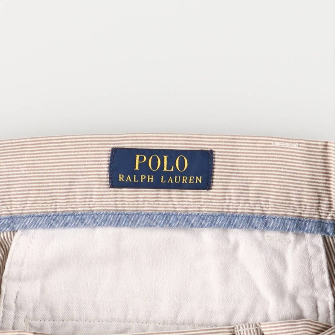 Ralph Lauren Classic Fit 6" Striped Cotton Shorts, Women's XL (W32) cotton white type Vintage Second Hand