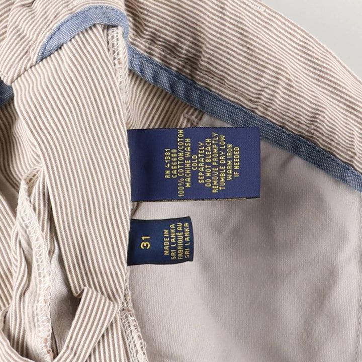 Ralph Lauren Classic Fit 6" Striped Cotton Shorts, Women's XL (W32) cotton white type Vintage Second Hand