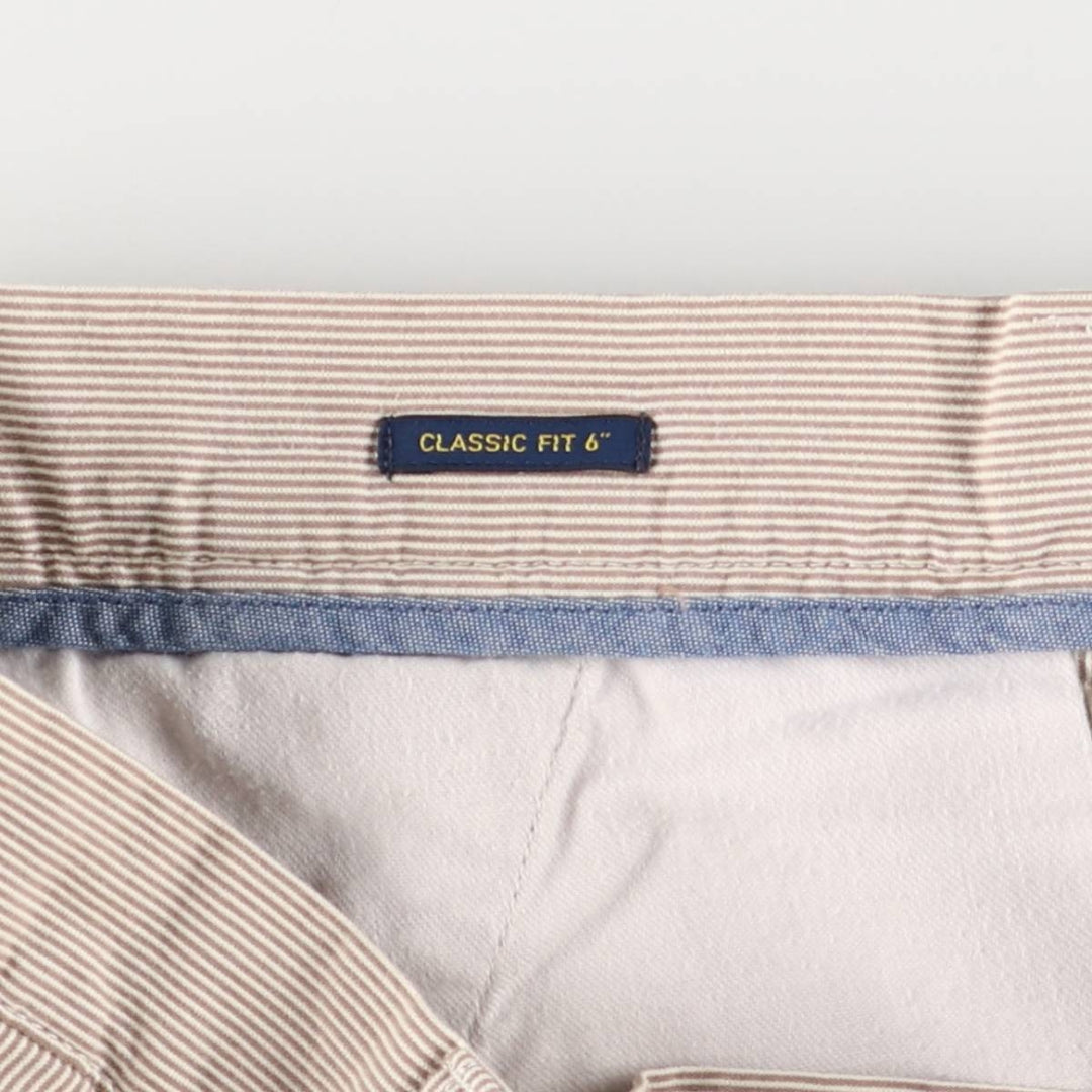 Ralph Lauren Classic Fit 6" Striped Cotton Shorts, Women's XL (W32) cotton white type Vintage Second Hand