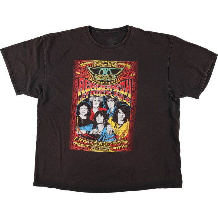 AEROSMITH Aerosmith Band T-Shirt, Men's XXL cotton Charcoal Vintage Second Hand