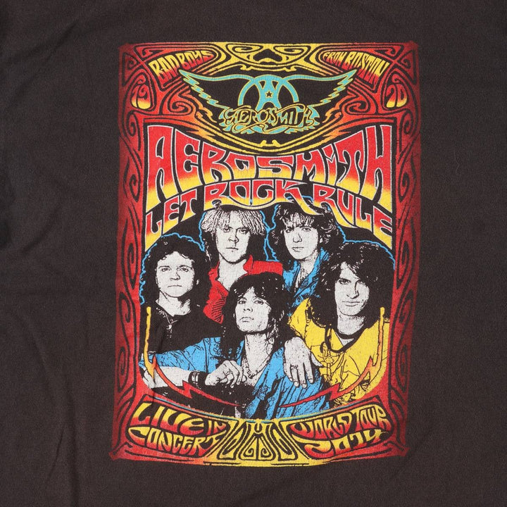 AEROSMITH Aerosmith Band T-Shirt, Men's XXL cotton Charcoal Vintage Second Hand