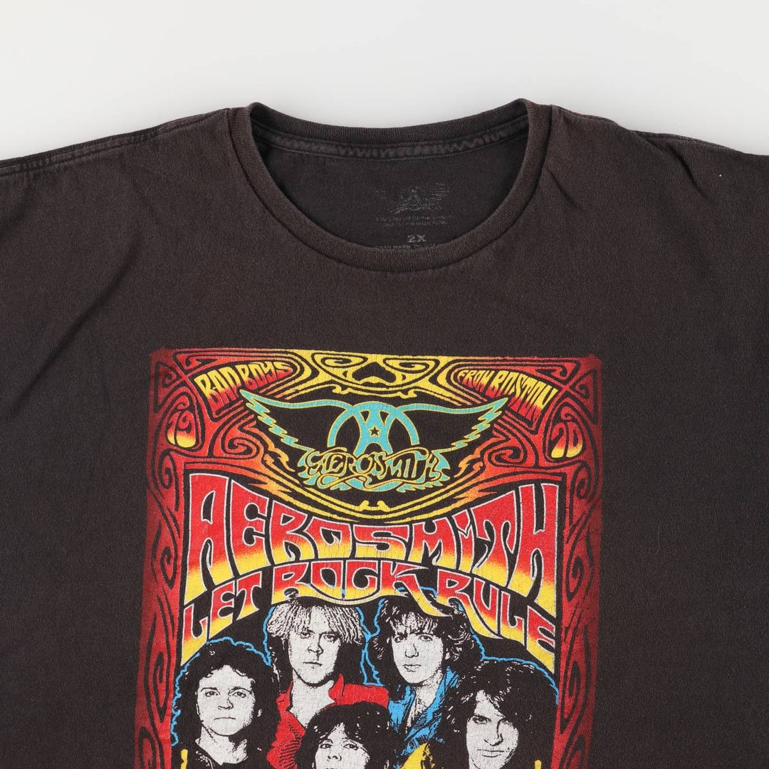 AEROSMITH Aerosmith Band T-Shirt, Men's XXL cotton Charcoal Vintage Second Hand