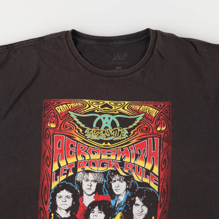 AEROSMITH Aerosmith Band T-Shirt, Men's XXL cotton Charcoal Vintage Second Hand