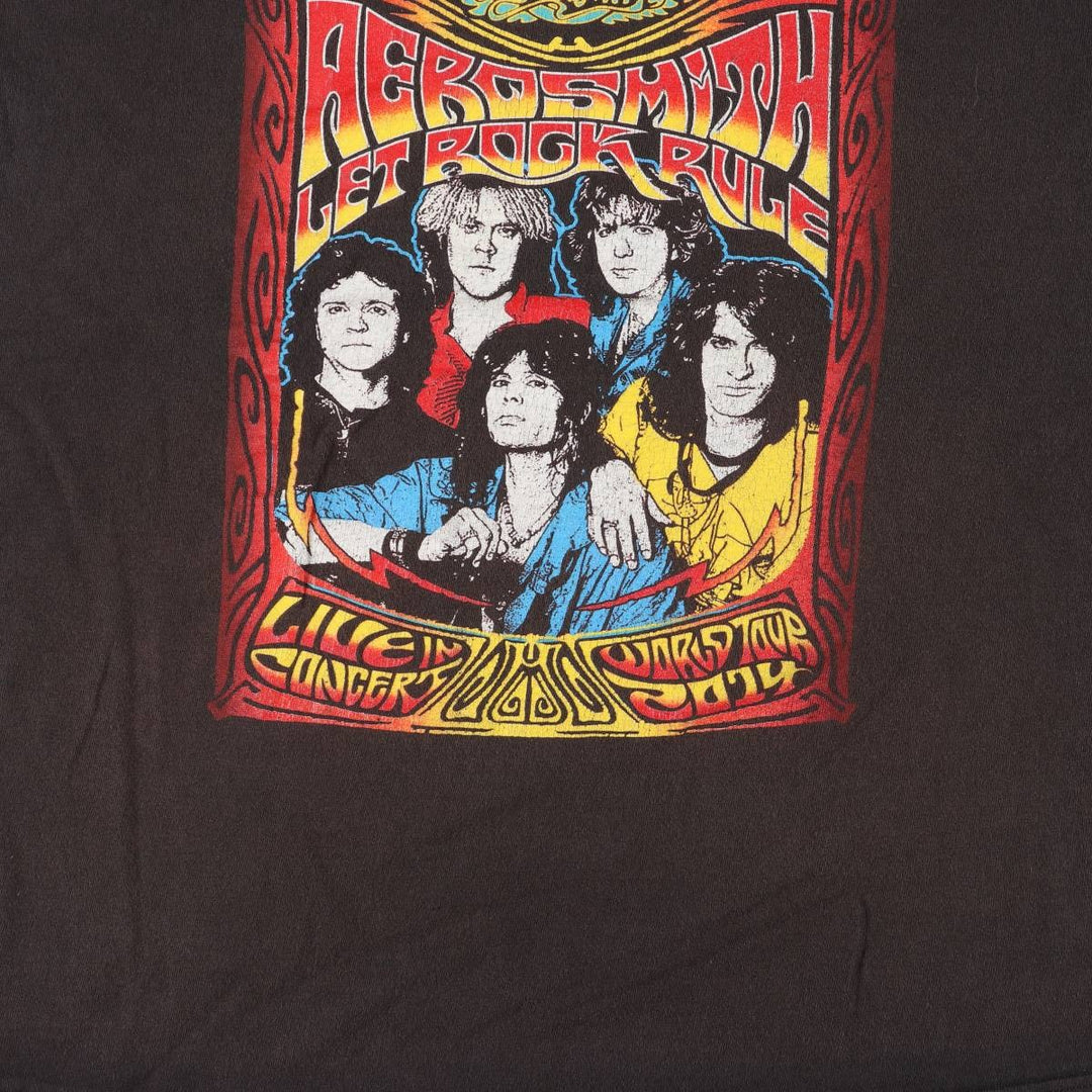 AEROSMITH Aerosmith Band T-Shirt, Men's XXL cotton Charcoal Vintage Second Hand