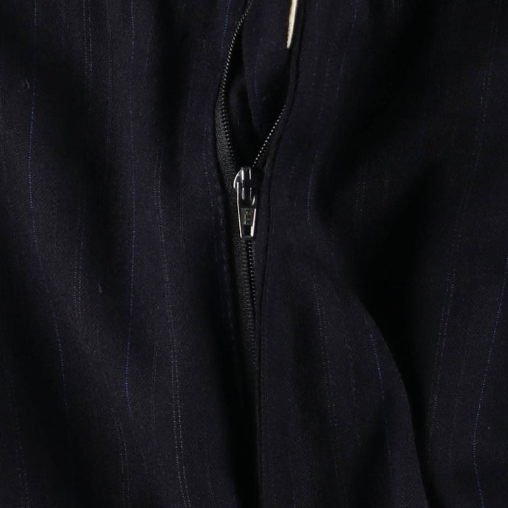 Stripe Pattern Two-pleat Slacks Pants Men's W33 unclear navy blue type Vintage Second Hand
