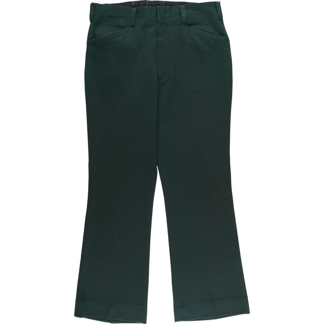 Vintage 70s-80'S Haggar slacks flared pants, men's size W34 unclear Green type dark green Vintage Second Hand