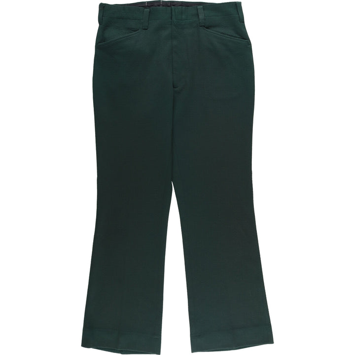 Vintage 70s-80'S Haggar slacks flared pants, men's size W34 unclear Green type dark green Vintage Second Hand