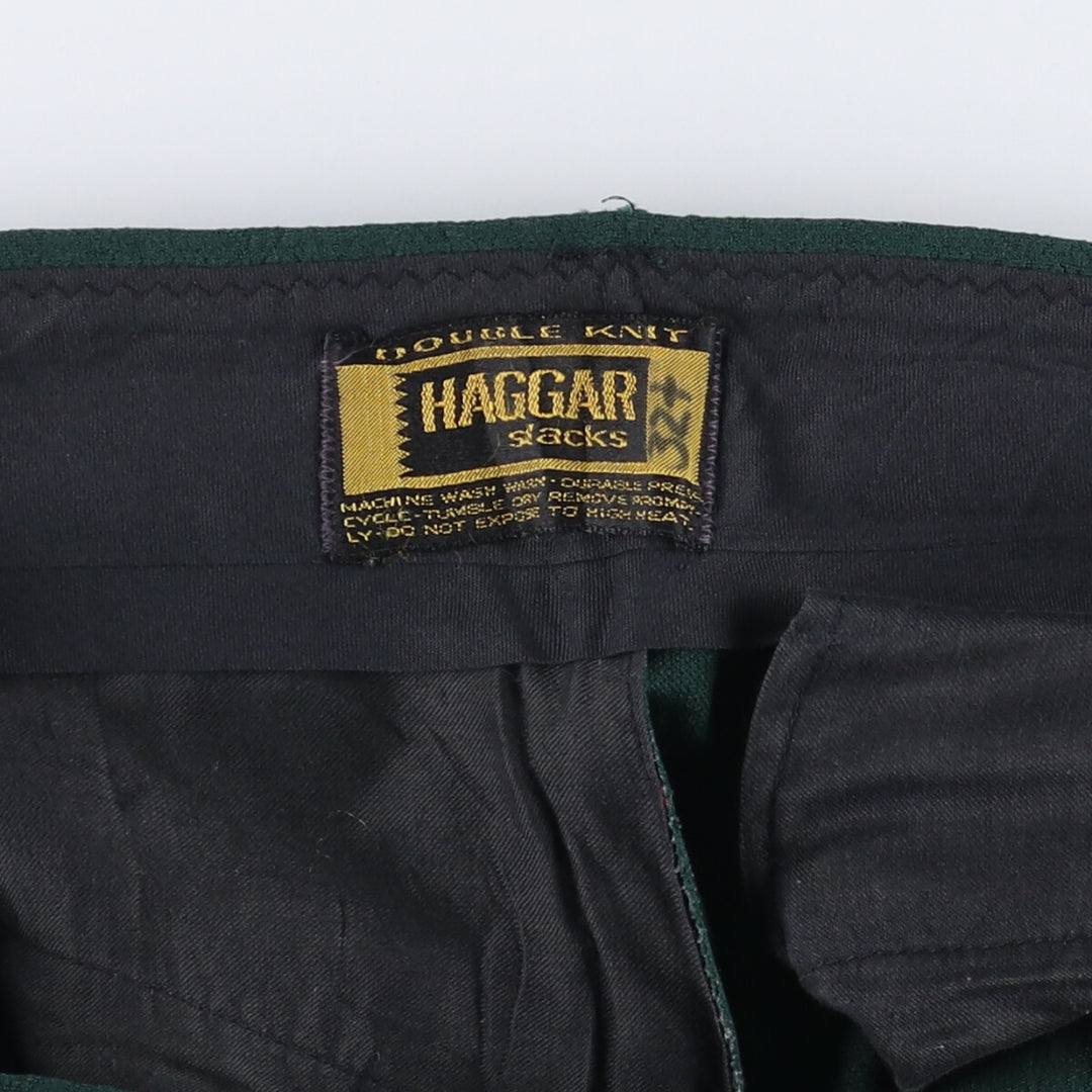 Vintage 70s-80'S Haggar slacks flared pants, men's size W34 unclear Green type dark green Vintage Second Hand