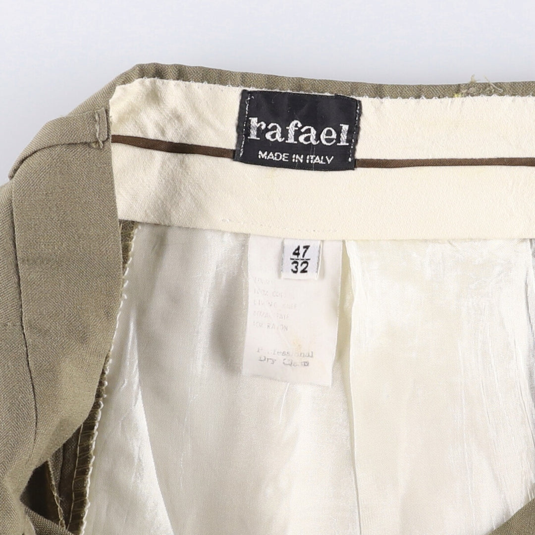 Vintage Rafael two-pleat slacks, made in Italy, men's size W32. unclear gray type Vintage Second Hand