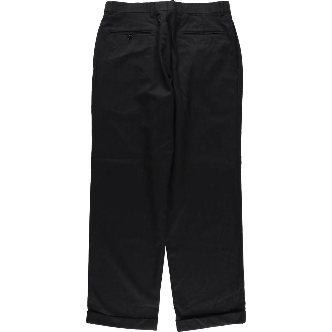 JOS.A.BANK Traveler's Collection Two-pleat Wool Pants, Men's Size 34 wool black type Vintage Second Hand