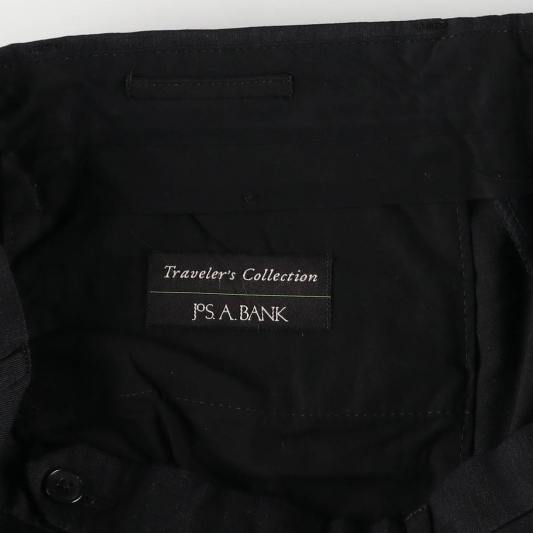 JOS.A.BANK Traveler's Collection Two-pleat Wool Pants, Men's Size 34 wool black type Vintage Second Hand