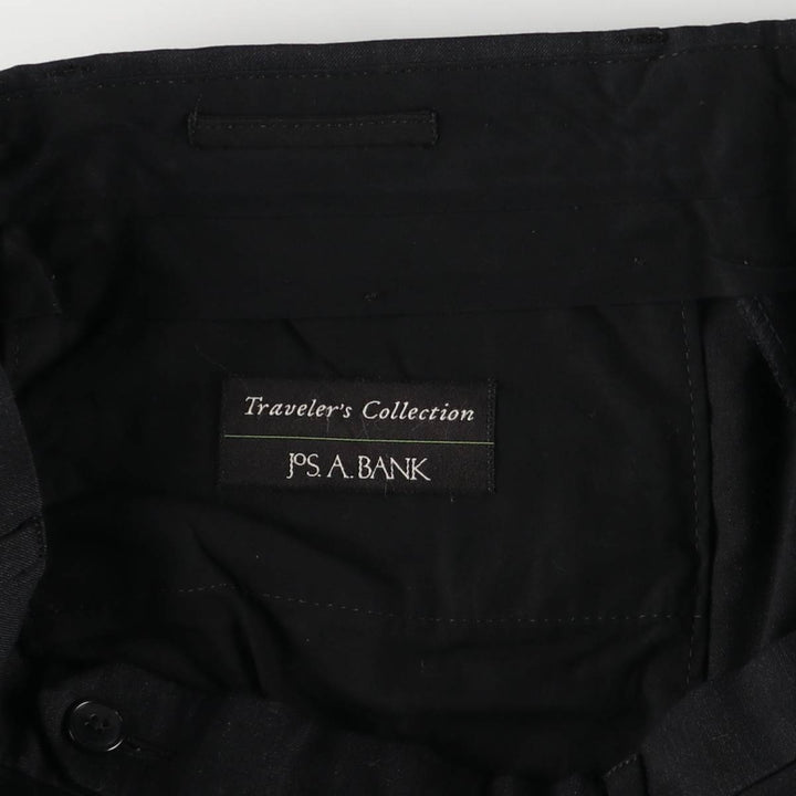 JOS.A.BANK Traveler's Collection Two-pleat Wool Pants, Men's Size 34 wool black type Vintage Second Hand
