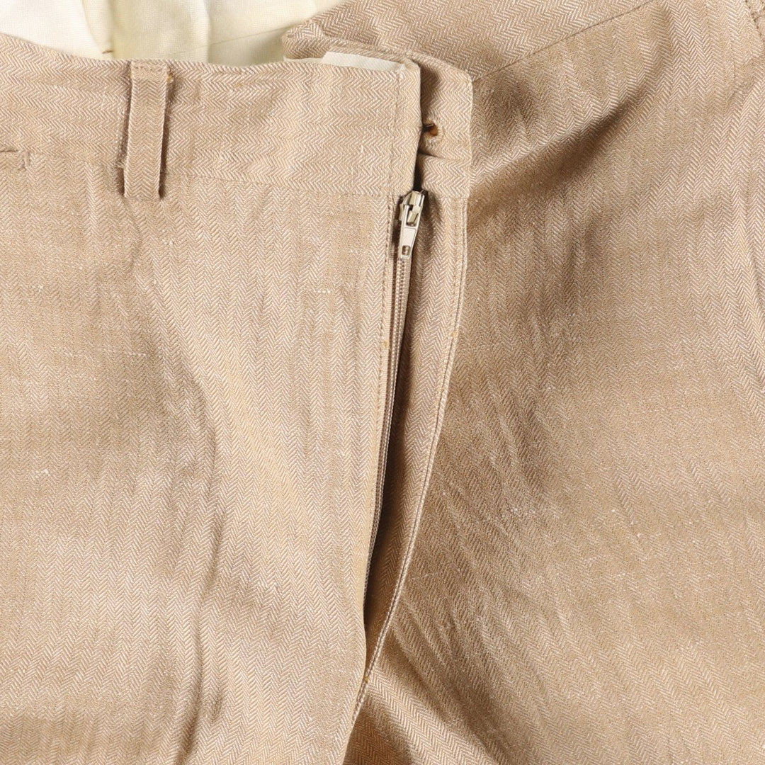 2000'S ~ NAUTICA Herringbone Silk and Linen Pants, Men's Size 34 silk Beige type Vintage Second Hand