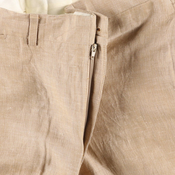 2000'S ~ NAUTICA Herringbone Silk and Linen Pants, Men's Size 34 silk Beige type Vintage Second Hand