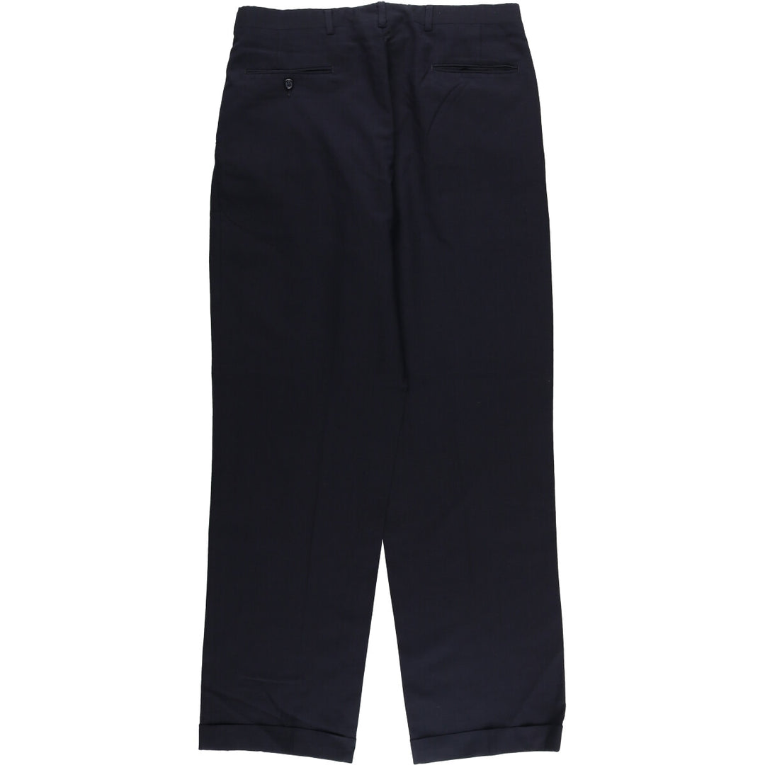 80s-90'S Jos. A. Bank EXECUTIVE COLLECTION Two-pleat Wool Pants, Made in USA, Men's Size W34 wool navy blue type Vintage Second Hand