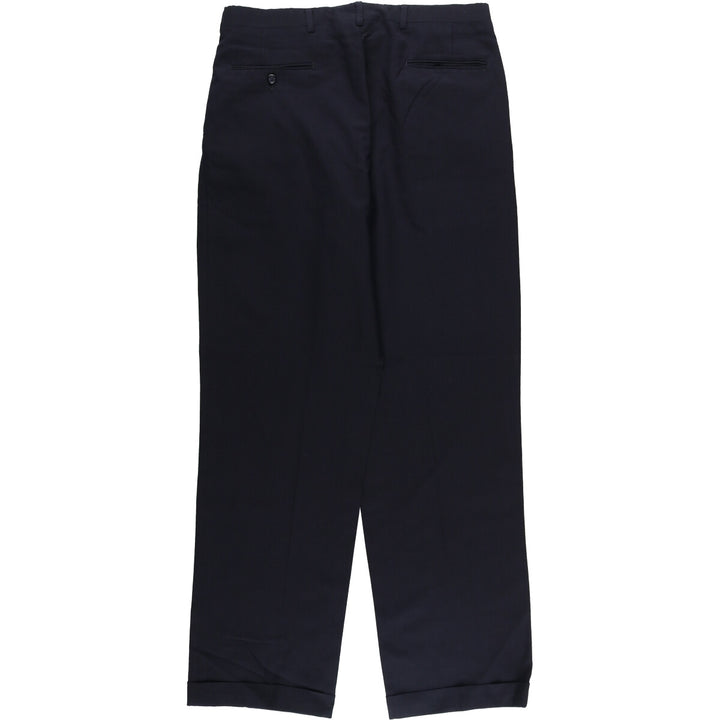 80s-90'S Jos. A. Bank EXECUTIVE COLLECTION Two-pleat Wool Pants, Made in USA, Men's Size W34 wool navy blue type Vintage Second Hand