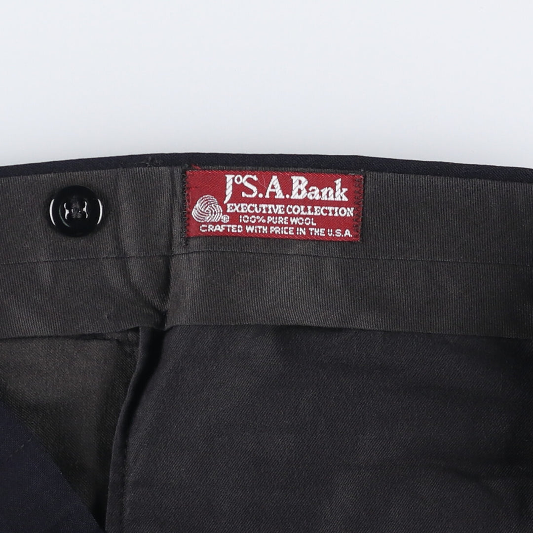 80s-90'S Jos. A. Bank EXECUTIVE COLLECTION Two-pleat Wool Pants, Made in USA, Men's Size W34 wool navy blue type Vintage Second Hand