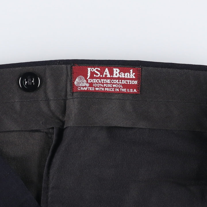80s-90'S Jos. A. Bank EXECUTIVE COLLECTION Two-pleat Wool Pants, Made in USA, Men's Size W34 wool navy blue type Vintage Second Hand